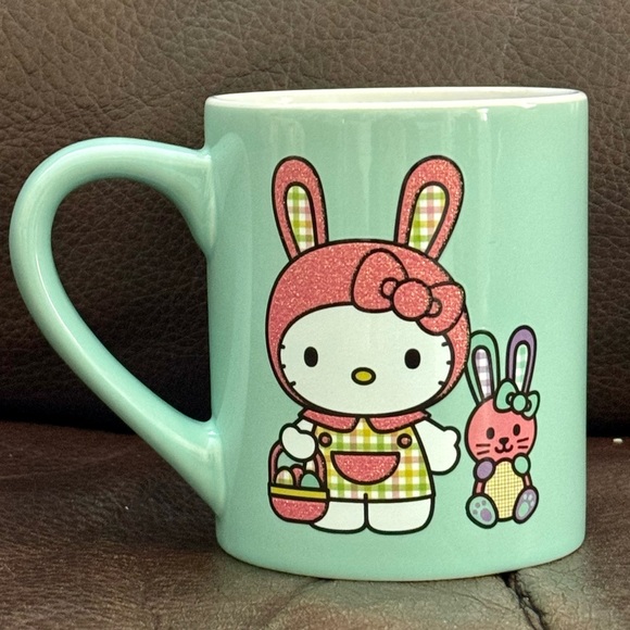 Hello Kitty in Bunny Suit with Rabbit 14oz Ceramic Easter Mug - Picture 6 of 10